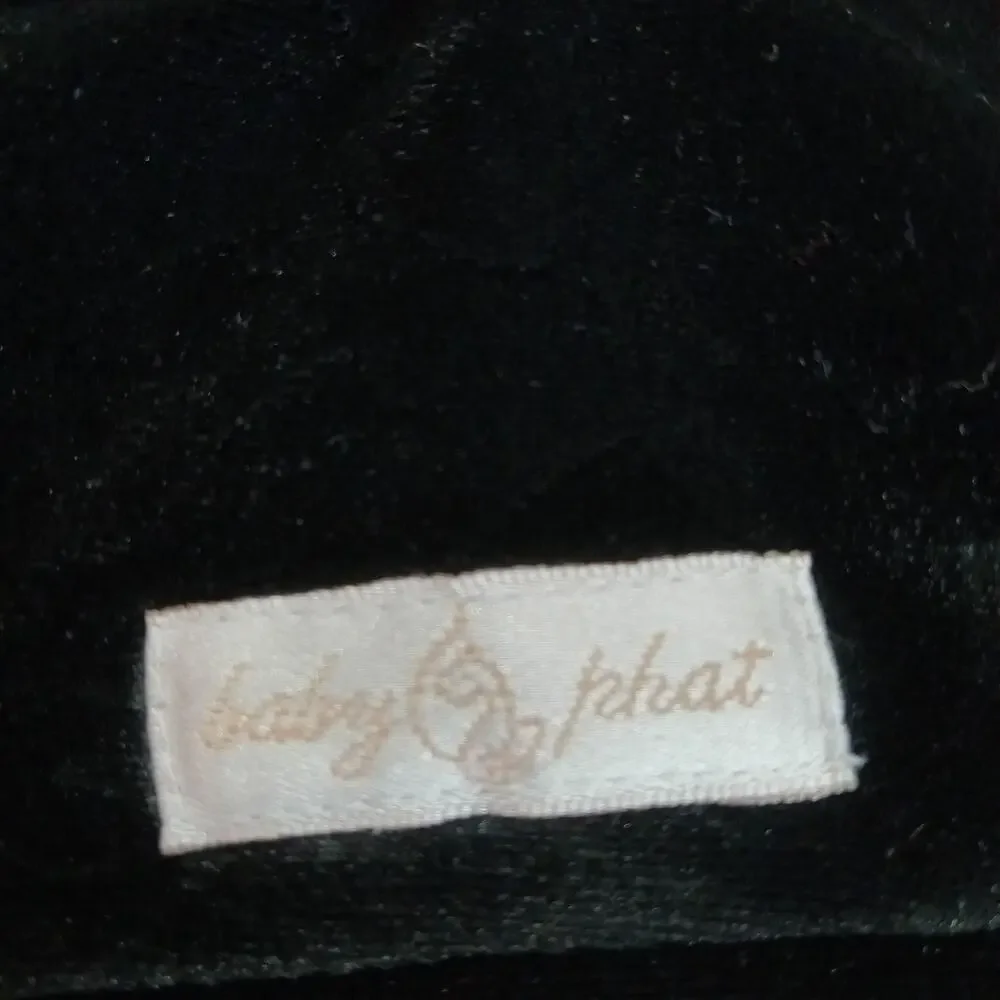 Baby Phat Track Jacket Women's Black Sz S Cat Embossed Velvet Zip Up 90's Y2K - Picture 2 of 13